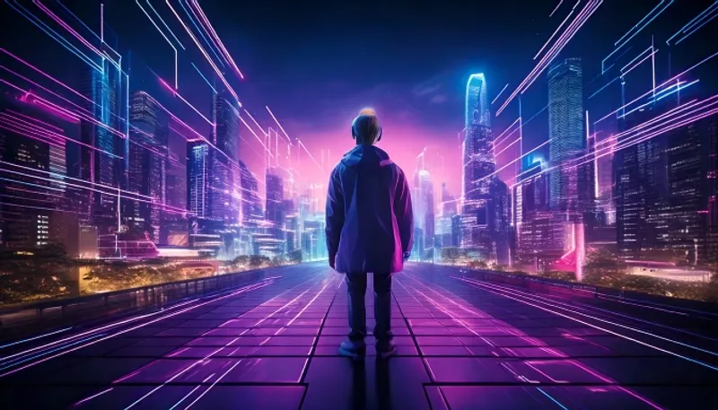 Abstract graphic depicting AI and automation in paid search advertising.