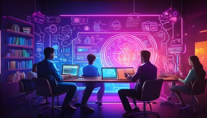 Abstract graphic depicting AI and automation in paid search advertising.